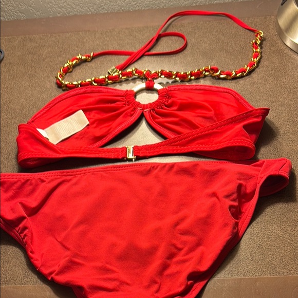 Michael Kors Vibrant Red logo MK Bikini Set - Picture 7 of 7